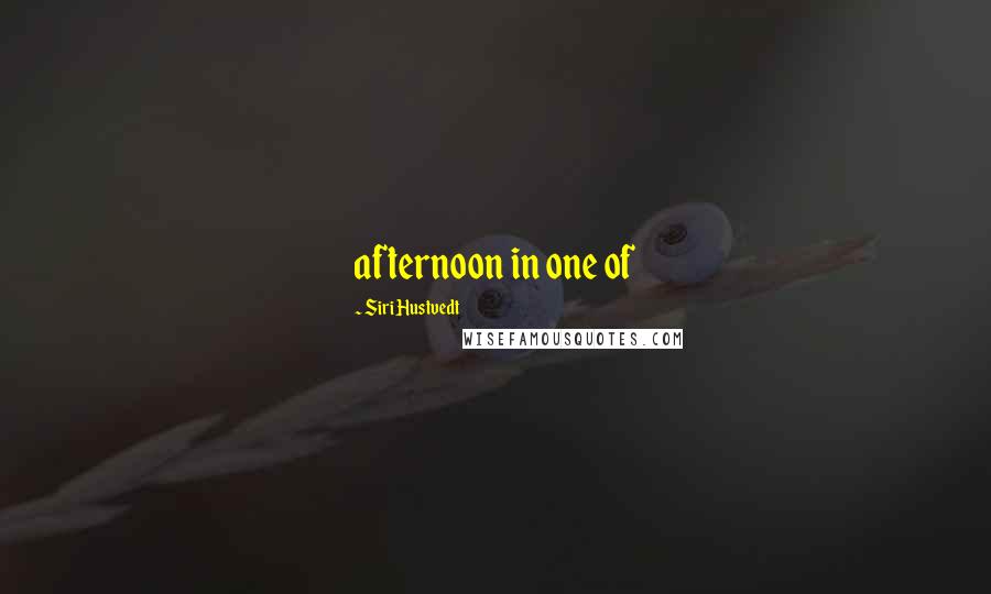 Siri Hustvedt Quotes: afternoon in one of