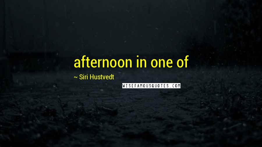 Siri Hustvedt Quotes: afternoon in one of