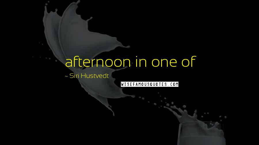 Siri Hustvedt Quotes: afternoon in one of