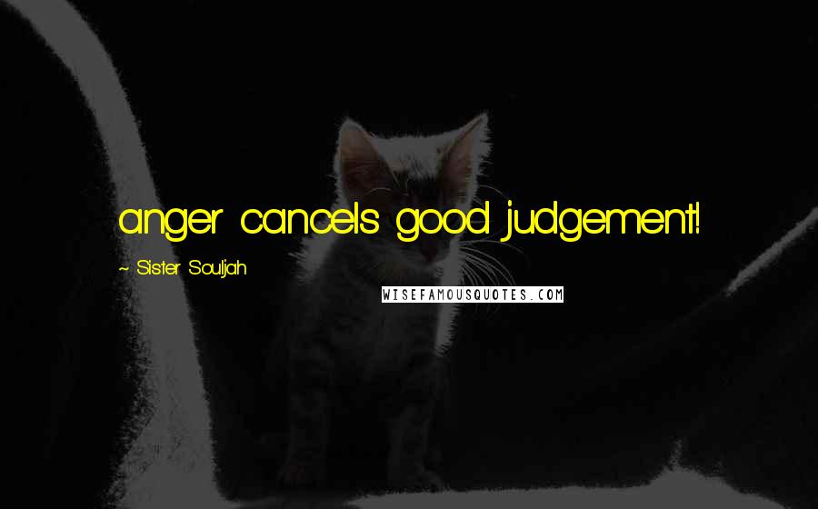 Sister Souljah Quotes: anger cancels good judgement!