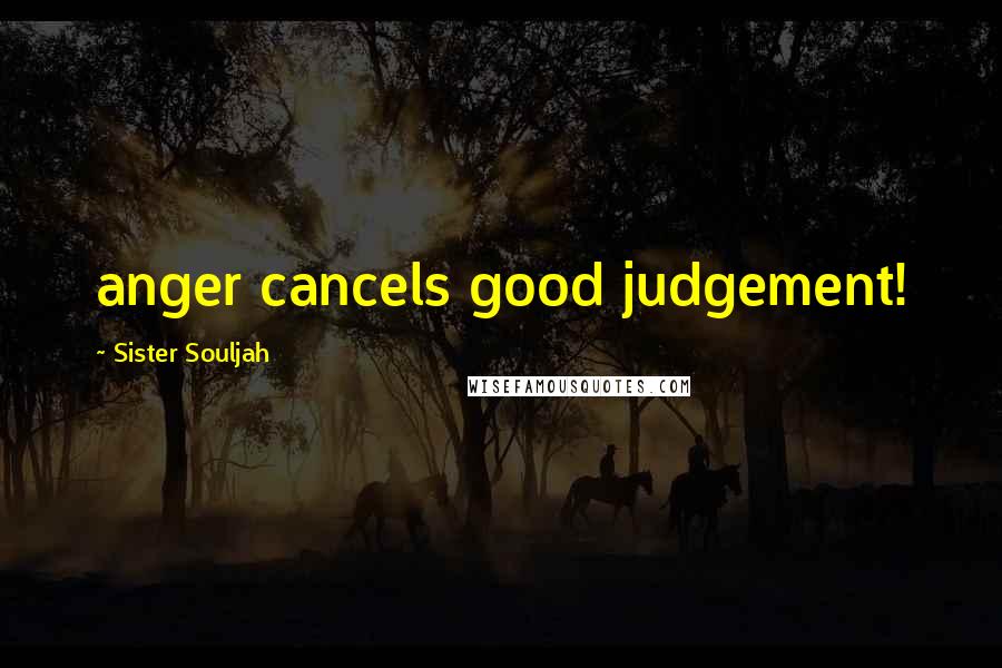 Sister Souljah Quotes: anger cancels good judgement!