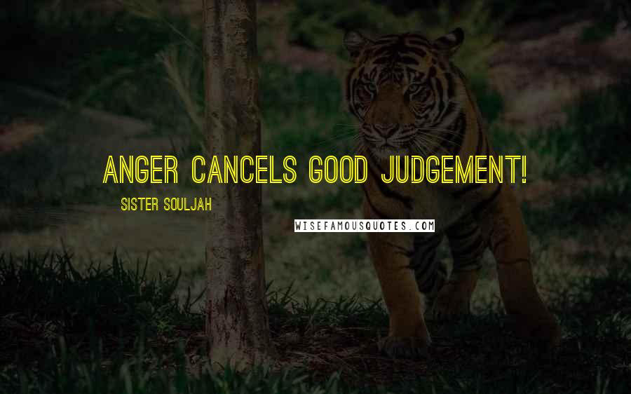 Sister Souljah Quotes: anger cancels good judgement!