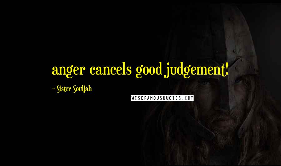 Sister Souljah Quotes: anger cancels good judgement!