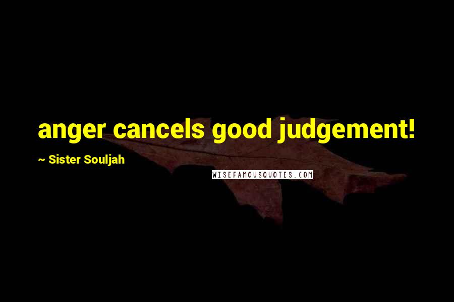 Sister Souljah Quotes: anger cancels good judgement!