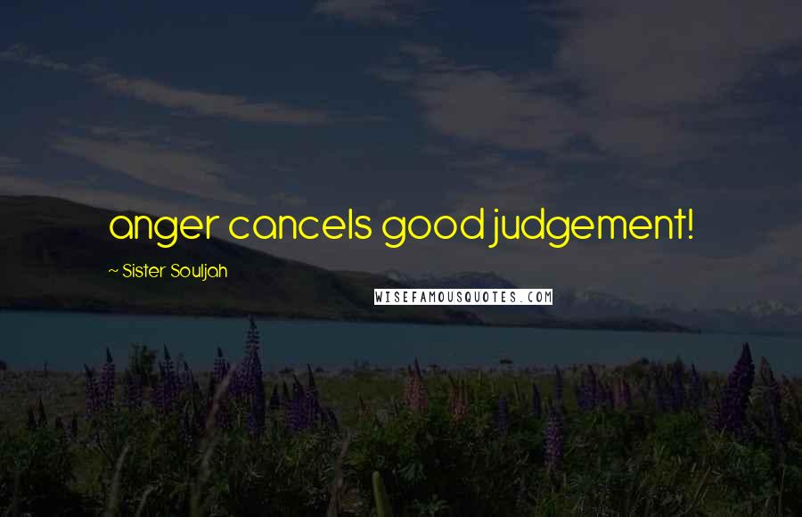 Sister Souljah Quotes: anger cancels good judgement!