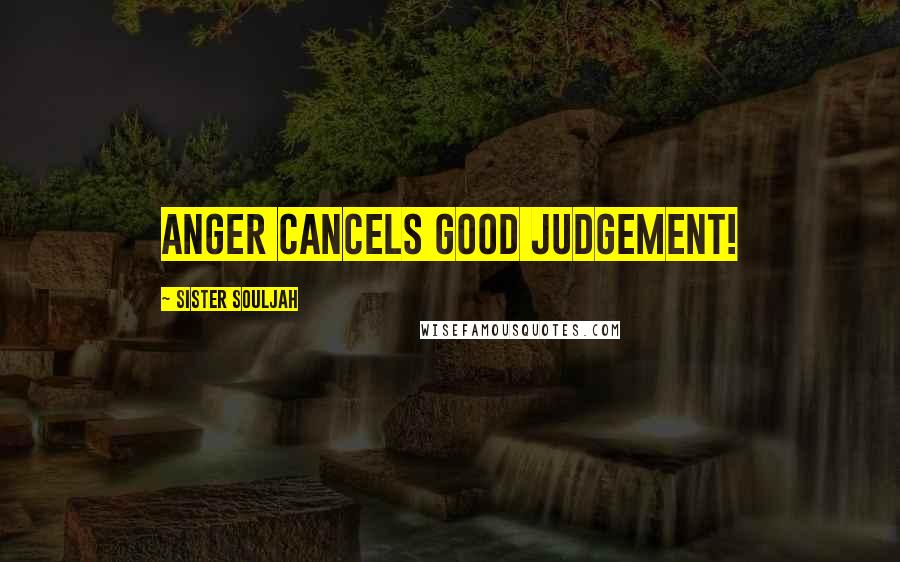 Sister Souljah Quotes: anger cancels good judgement!