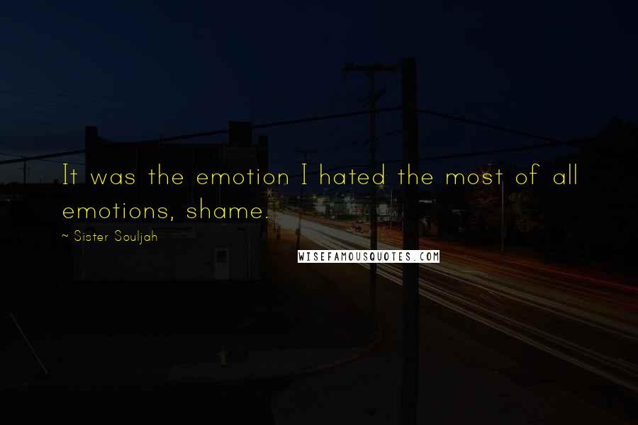 Sister Souljah Quotes: It was the emotion I hated the most of all emotions, shame.