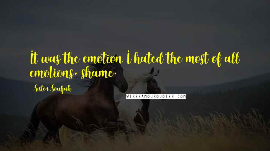 Sister Souljah Quotes: It was the emotion I hated the most of all emotions, shame.