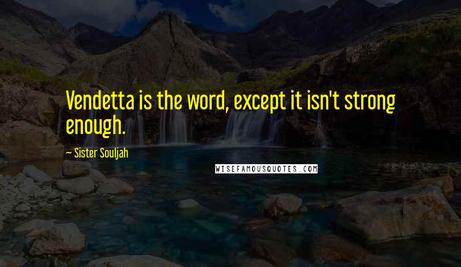 Sister Souljah Quotes: Vendetta is the word, except it isn't strong enough.