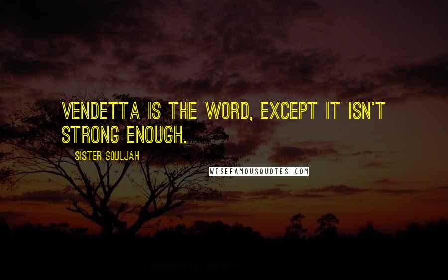 Sister Souljah Quotes: Vendetta is the word, except it isn't strong enough.