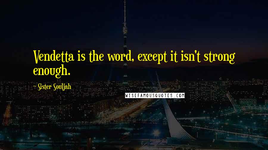 Sister Souljah Quotes: Vendetta is the word, except it isn't strong enough.