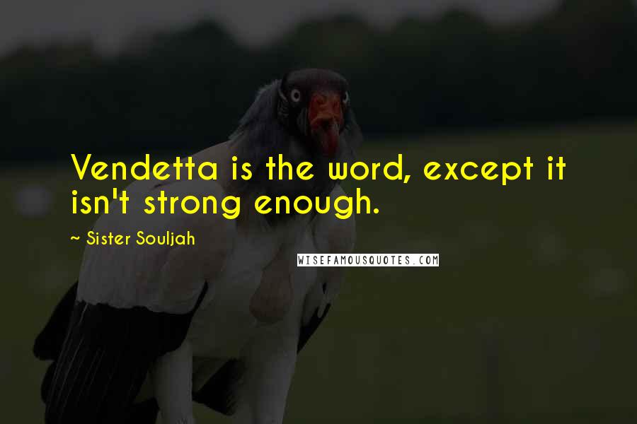 Sister Souljah Quotes: Vendetta is the word, except it isn't strong enough.