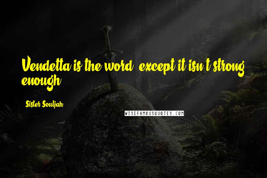 Sister Souljah Quotes: Vendetta is the word, except it isn't strong enough.