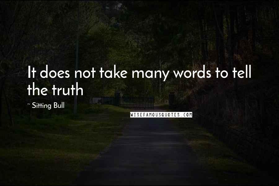 Sitting Bull Quotes: It does not take many words to tell the truth
