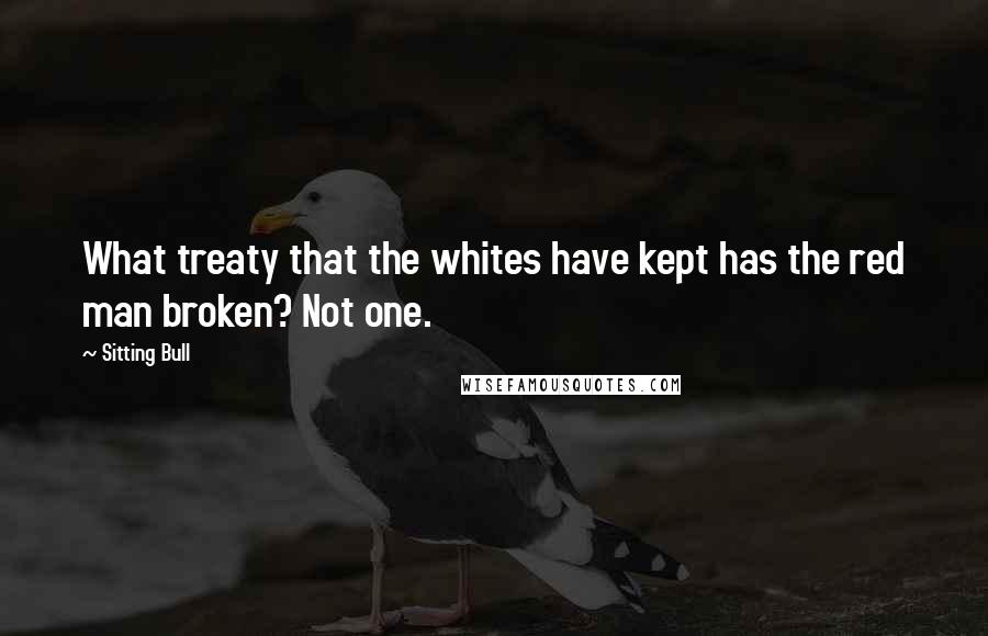 Sitting Bull Quotes: What treaty that the whites have kept has the red man broken? Not one.