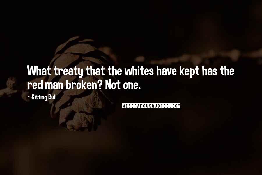 Sitting Bull Quotes: What treaty that the whites have kept has the red man broken? Not one.
