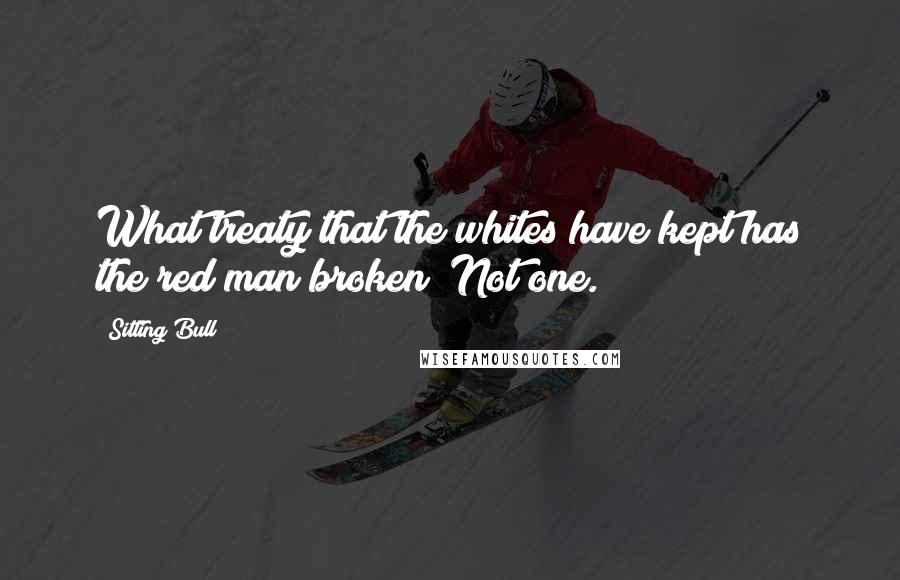 Sitting Bull Quotes: What treaty that the whites have kept has the red man broken? Not one.