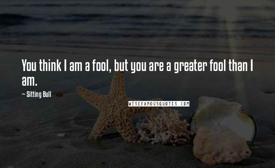 Sitting Bull Quotes: You think I am a fool, but you are a greater fool than I am.