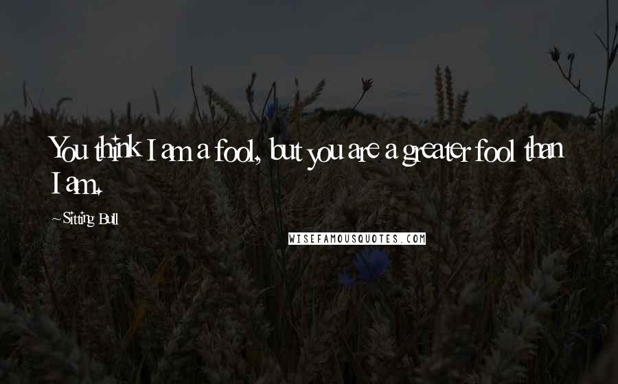 Sitting Bull Quotes: You think I am a fool, but you are a greater fool than I am.