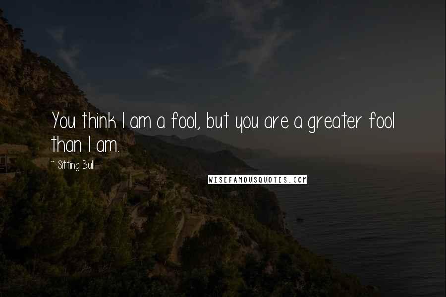 Sitting Bull Quotes: You think I am a fool, but you are a greater fool than I am.