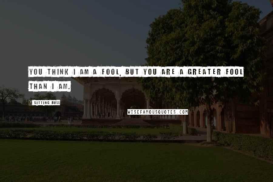 Sitting Bull Quotes: You think I am a fool, but you are a greater fool than I am.