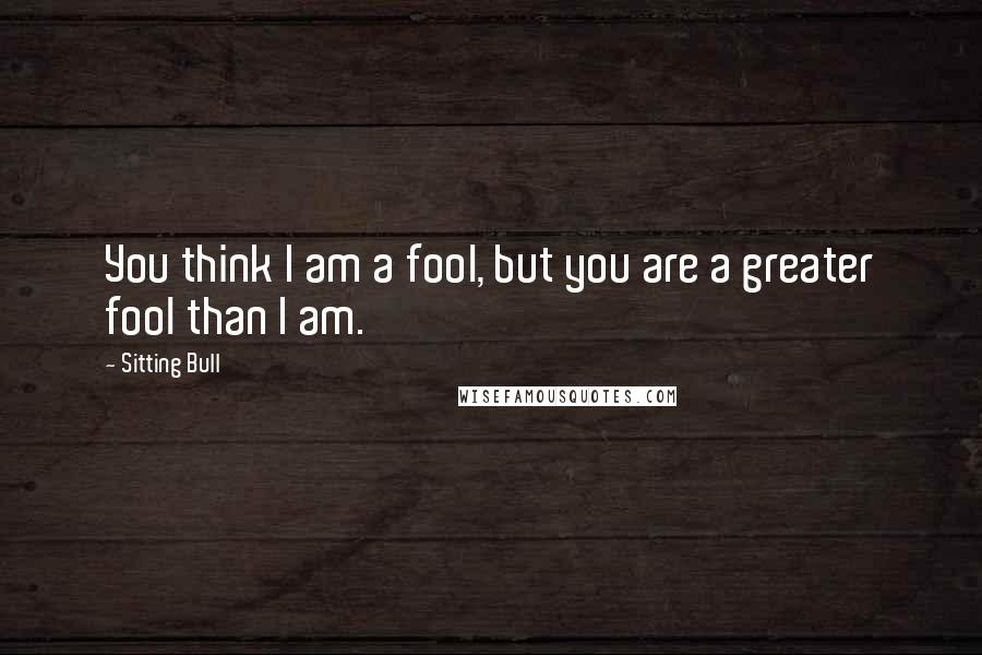 Sitting Bull Quotes: You think I am a fool, but you are a greater fool than I am.