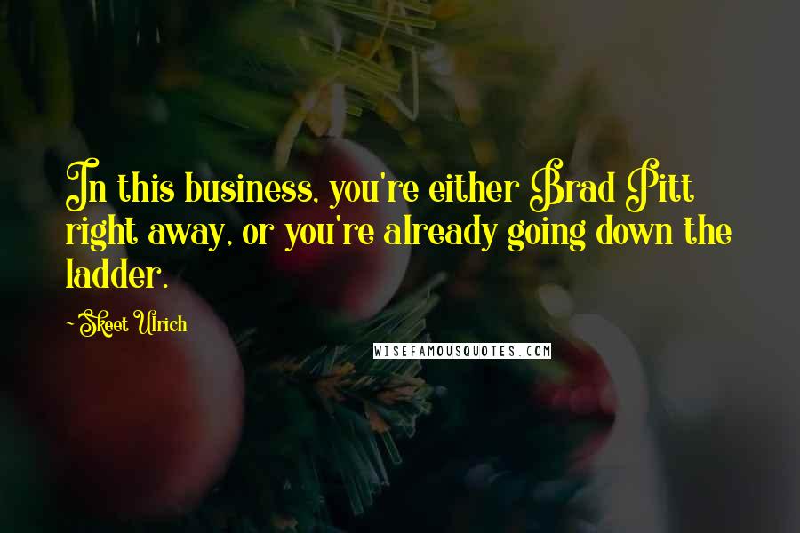 Skeet Ulrich Quotes: In this business, you're either Brad Pitt right away, or you're already going down the ladder.