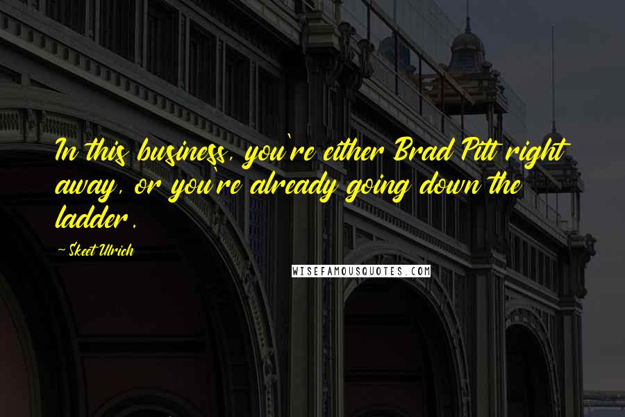 Skeet Ulrich Quotes: In this business, you're either Brad Pitt right away, or you're already going down the ladder.