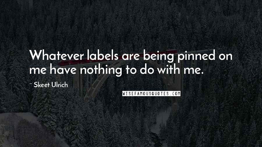 Skeet Ulrich Quotes: Whatever labels are being pinned on me have nothing to do with me.