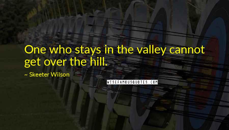 Skeeter Wilson Quotes: One who stays in the valley cannot get over the hill.