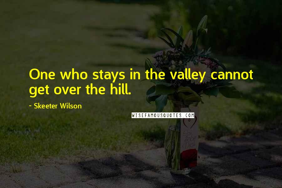 Skeeter Wilson Quotes: One who stays in the valley cannot get over the hill.