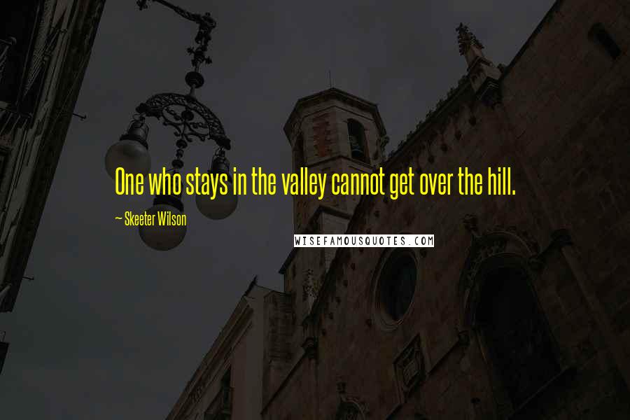 Skeeter Wilson Quotes: One who stays in the valley cannot get over the hill.