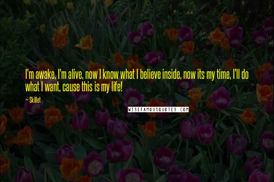 Skillet Quotes: I'm awake, I'm alive, now I know what I believe inside, now its my time, I'll do what I want, cause this is my life!