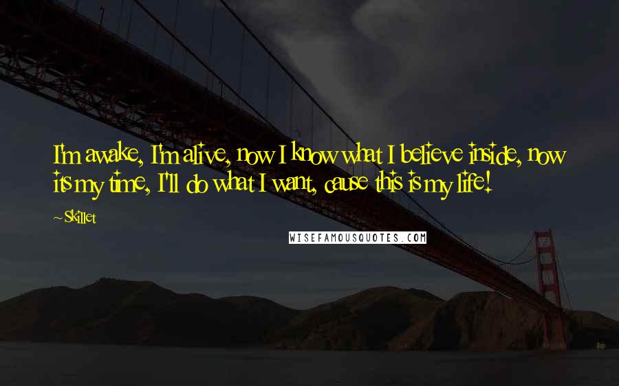 Skillet Quotes: I'm awake, I'm alive, now I know what I believe inside, now its my time, I'll do what I want, cause this is my life!