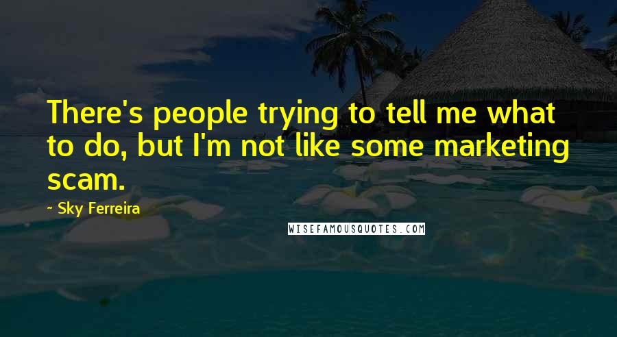 Sky Ferreira Quotes: There's people trying to tell me what to do, but I'm not like some marketing scam.