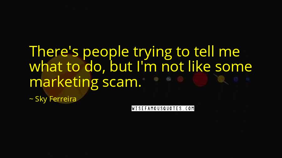 Sky Ferreira Quotes: There's people trying to tell me what to do, but I'm not like some marketing scam.