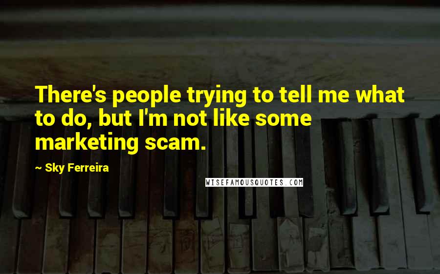 Sky Ferreira Quotes: There's people trying to tell me what to do, but I'm not like some marketing scam.