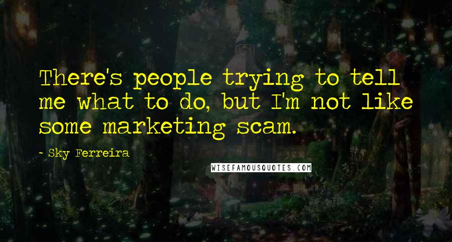 Sky Ferreira Quotes: There's people trying to tell me what to do, but I'm not like some marketing scam.