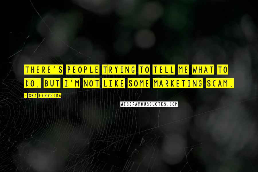 Sky Ferreira Quotes: There's people trying to tell me what to do, but I'm not like some marketing scam.