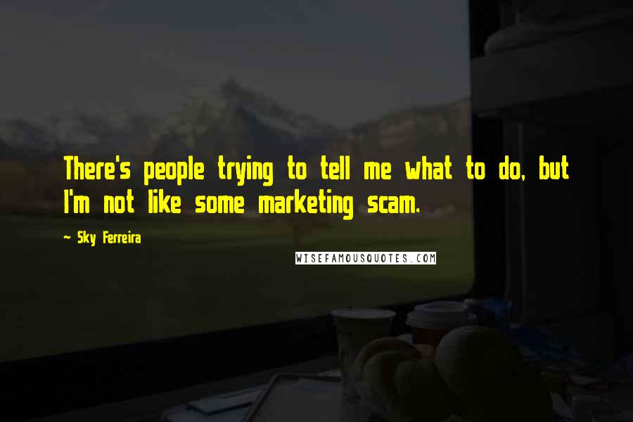 Sky Ferreira Quotes: There's people trying to tell me what to do, but I'm not like some marketing scam.