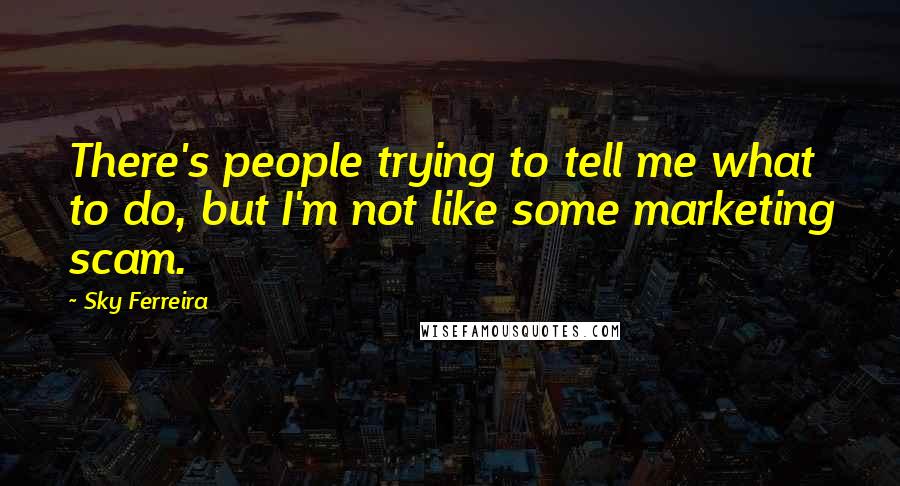 Sky Ferreira Quotes: There's people trying to tell me what to do, but I'm not like some marketing scam.