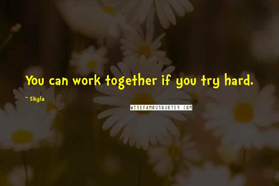 Skyla Quotes: You can work together if you try hard.