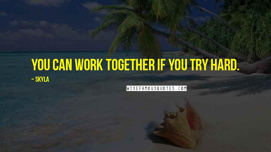Skyla Quotes: You can work together if you try hard.