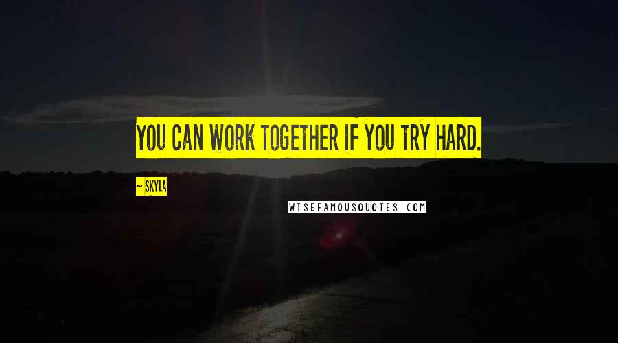 Skyla Quotes: You can work together if you try hard.