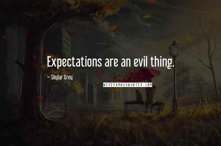 Skylar Grey Quotes: Expectations are an evil thing.