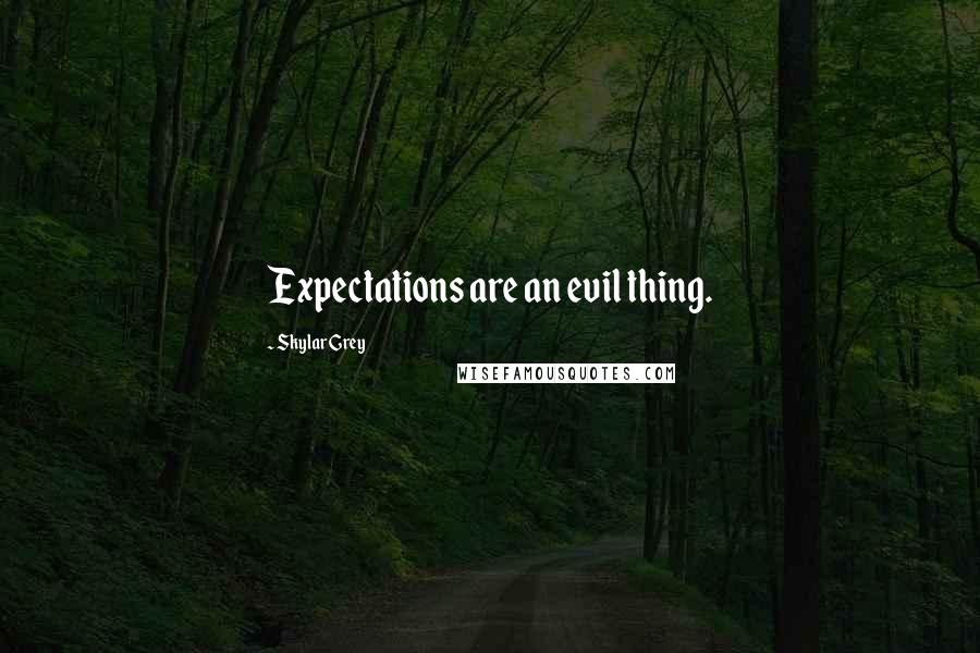 Skylar Grey Quotes: Expectations are an evil thing.