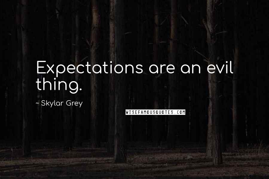 Skylar Grey Quotes: Expectations are an evil thing.