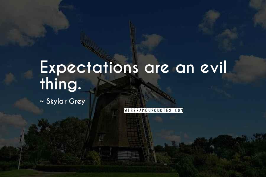 Skylar Grey Quotes: Expectations are an evil thing.