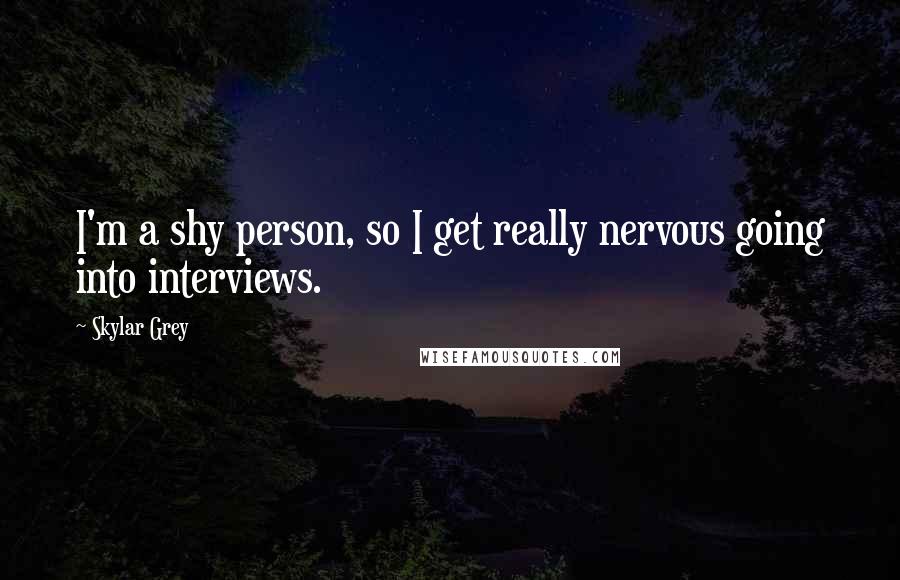 Skylar Grey Quotes: I'm a shy person, so I get really nervous going into interviews.