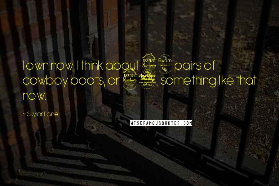 Skylar Laine Quotes: I own now, I think about 38 pairs of cowboy boots, or 37, something like that now.